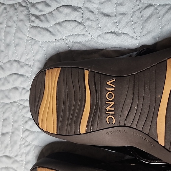 Vionic Bella Bella II Flip Flops Size 7.5 Black Bows With Silver Classy Cute - Picture 9 of 16